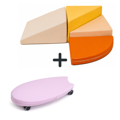 Indoor Play Bundle - Foam Climbing Blocks & Ride-On Toy