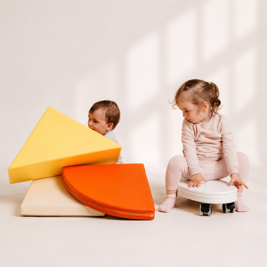 Indoor Play Bundle - Foam Climbing Blocks & Ride-On Toy