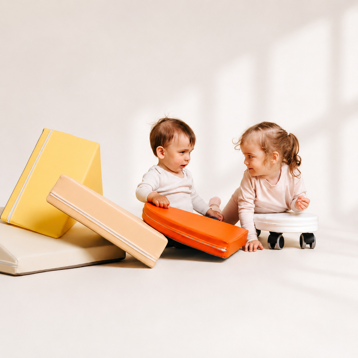 Indoor Play Bundle - Foam Climbing Blocks & Ride-On Toy