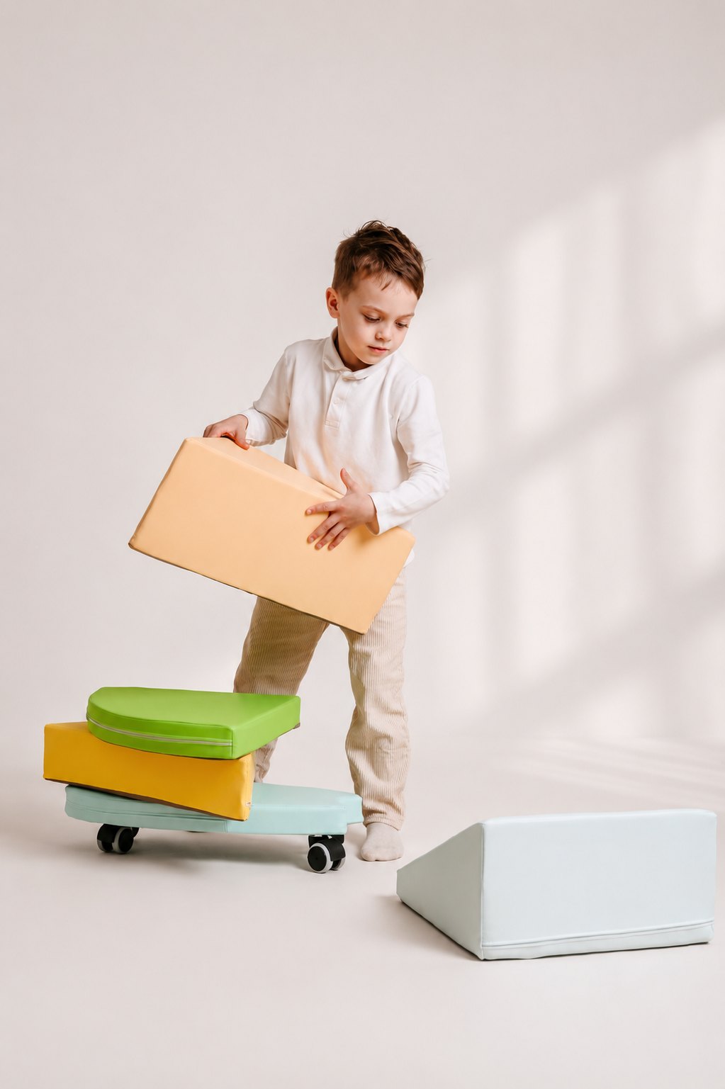 Indoor Play Bundle - Foam Climbing Blocks & Ride-On Toy