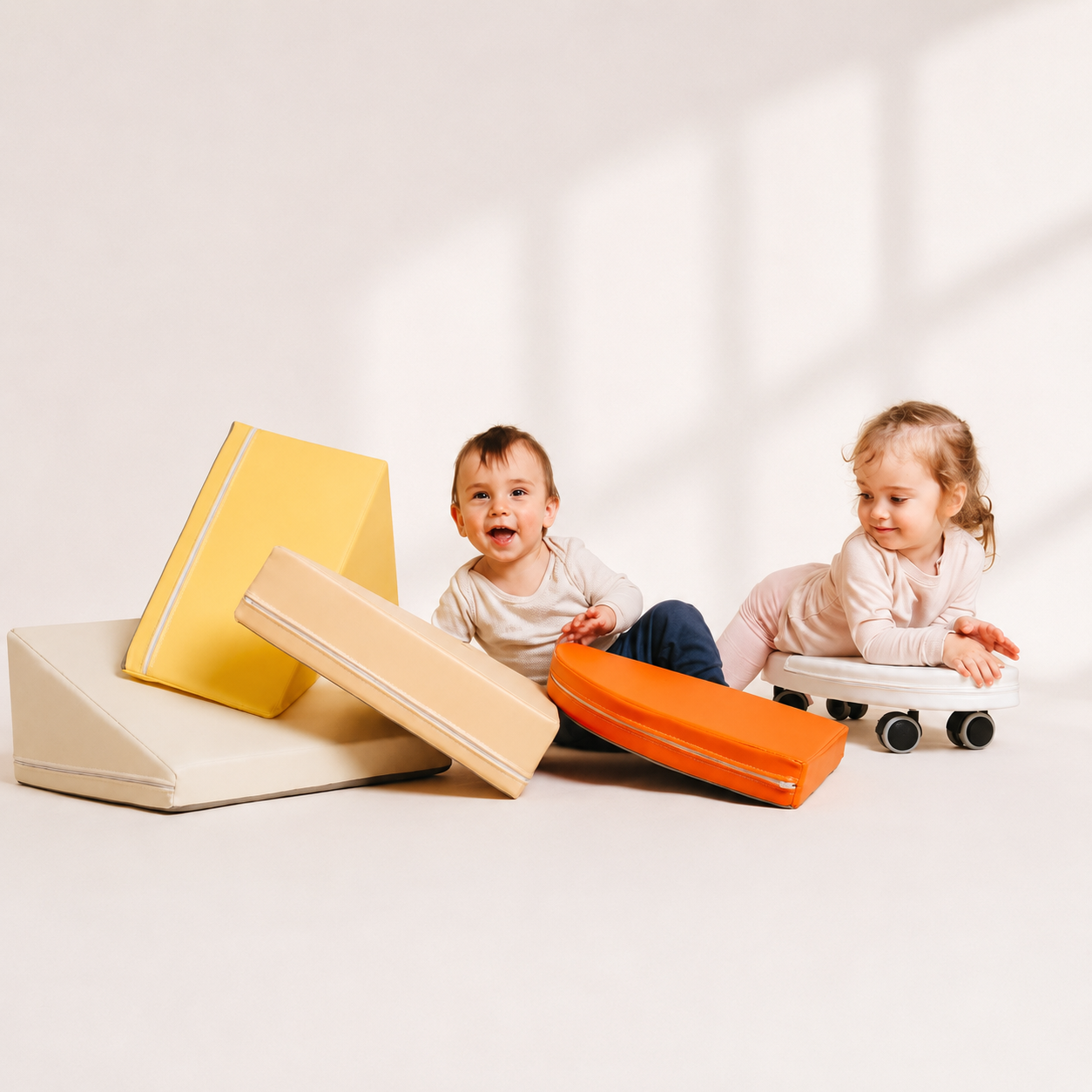 Indoor Play Bundle - Foam Climbing Blocks & Ride-On Toy